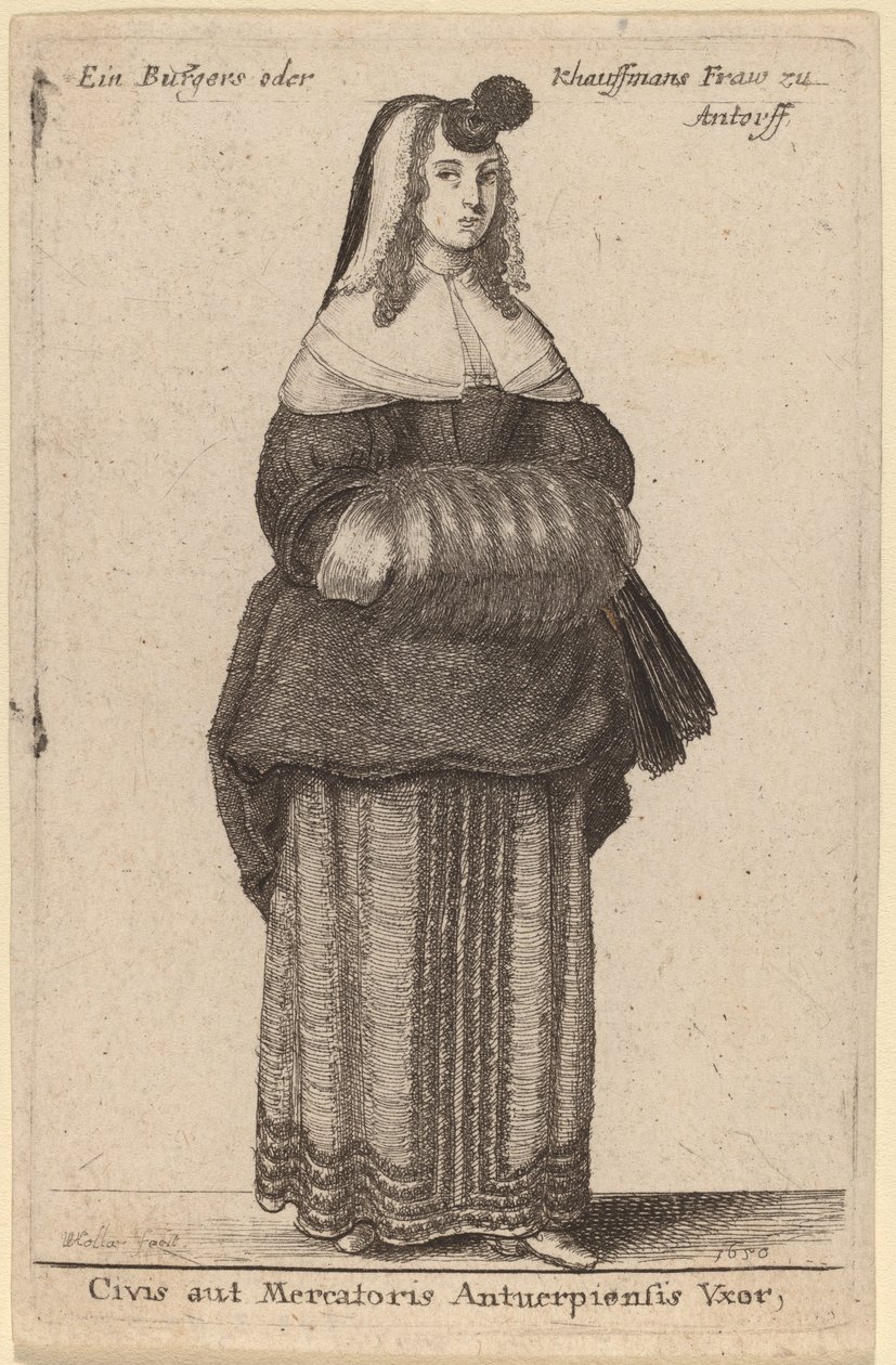 Vatandaş veya Tüccarın Karısı by Wenceslaus Hollar
