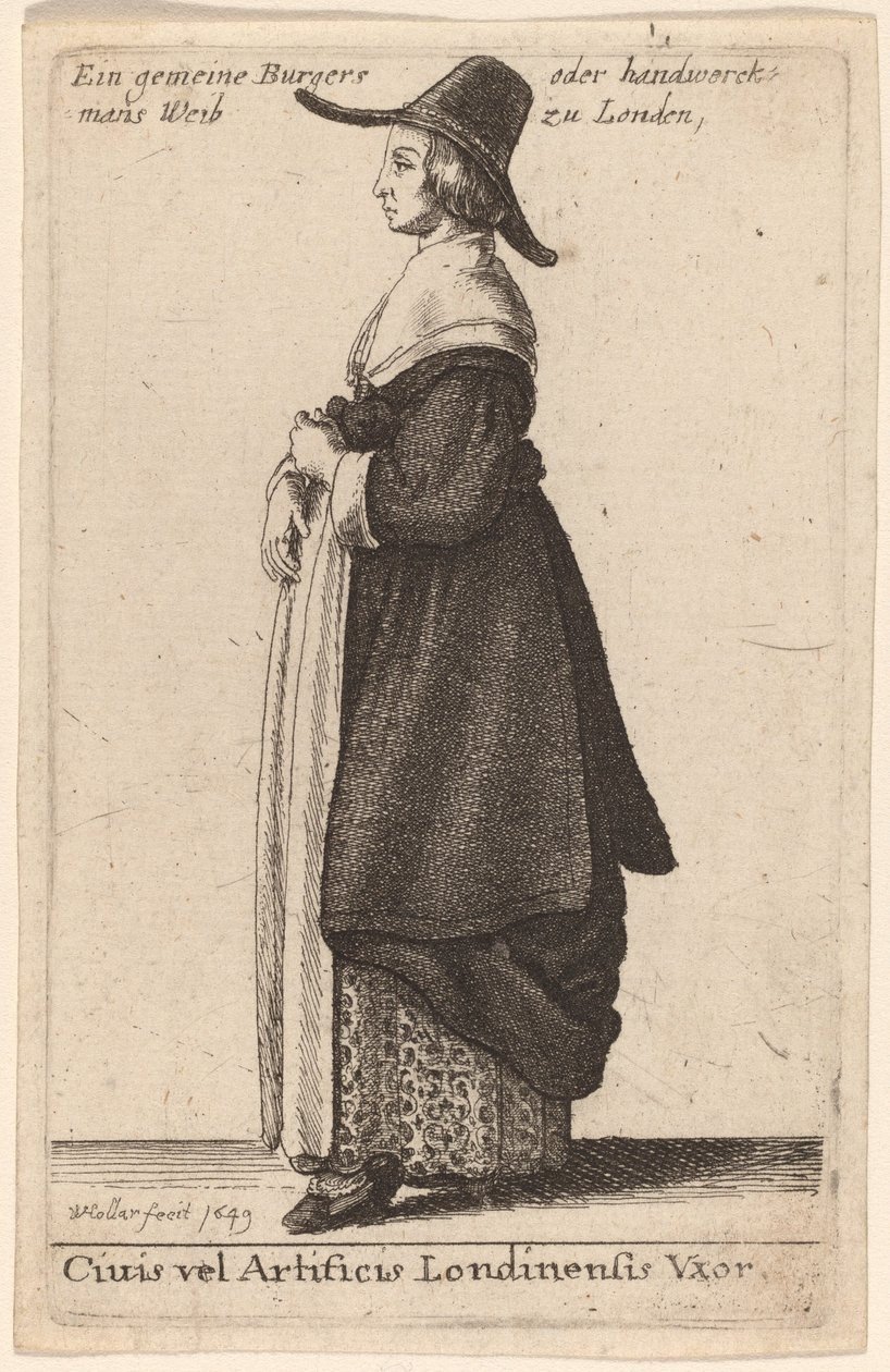 Londra Vatandaşı veya Karısı by Wenceslaus Hollar