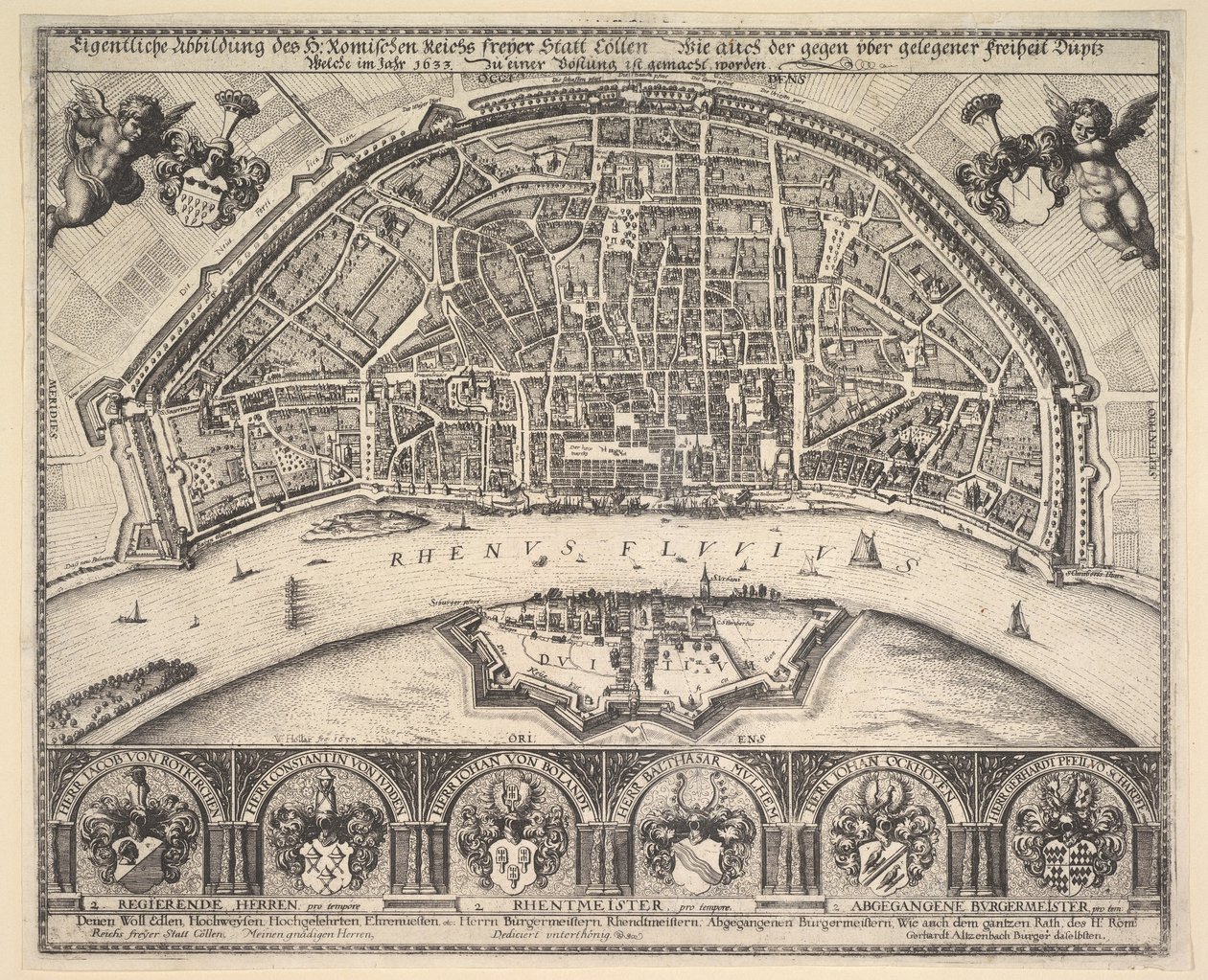 Köln ve Deutz, 1635. by Wenceslaus Hollar