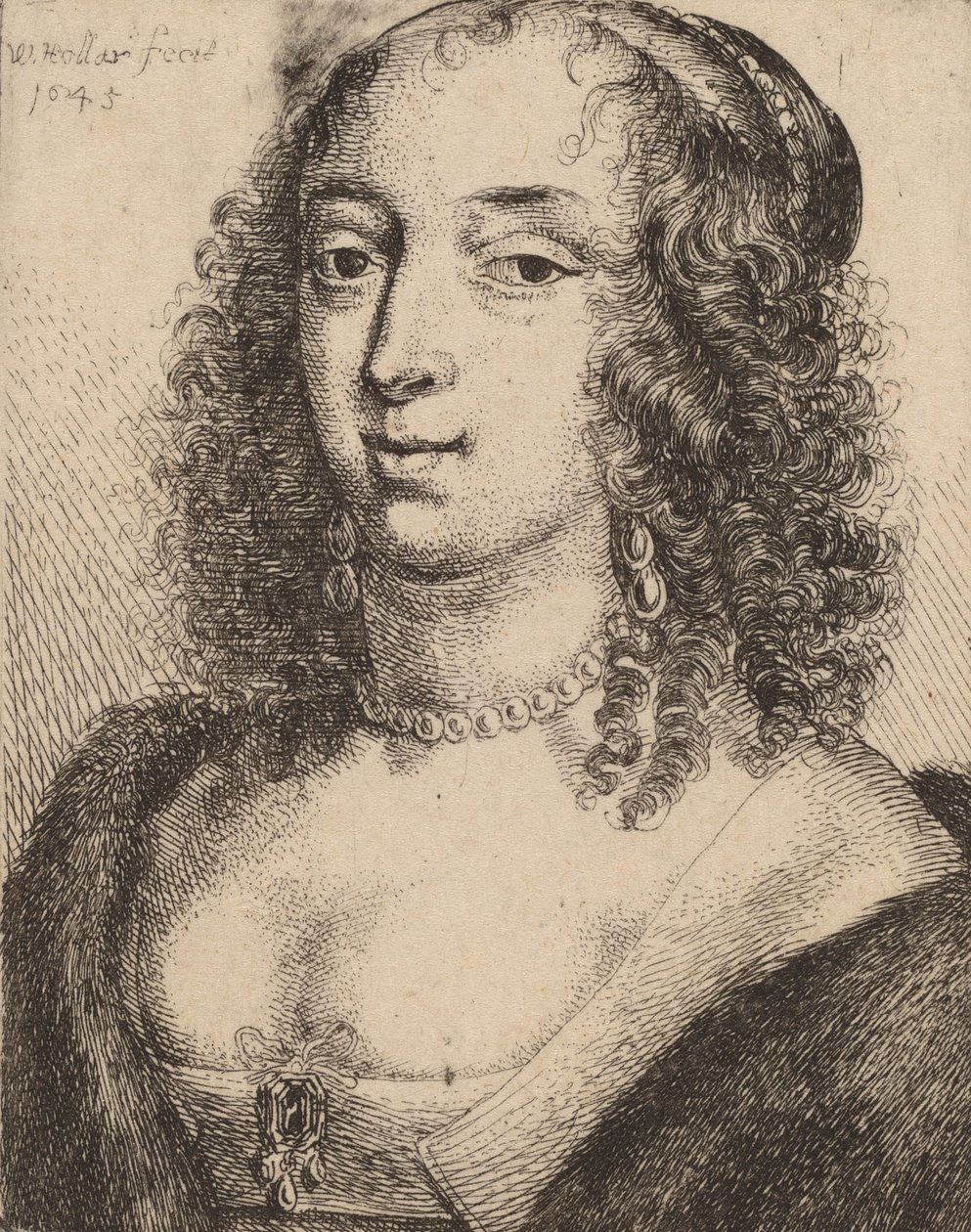 Lennox Düşesi, 1645. by Wenceslaus Hollar