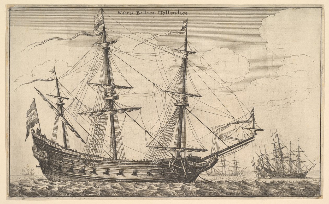 Hollanda Savaş Gemisi, 1647. by Wenceslaus Hollar