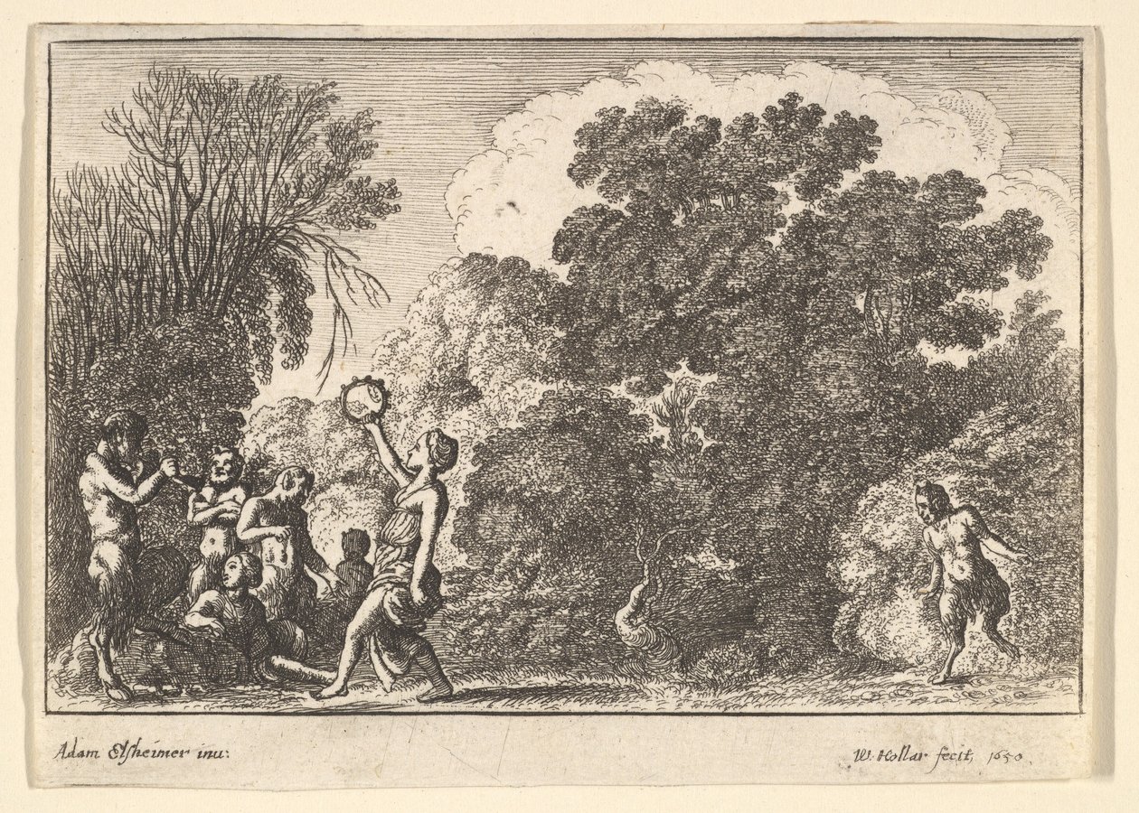 Beş satir ve iki peri, 1650. by Wenceslaus Hollar