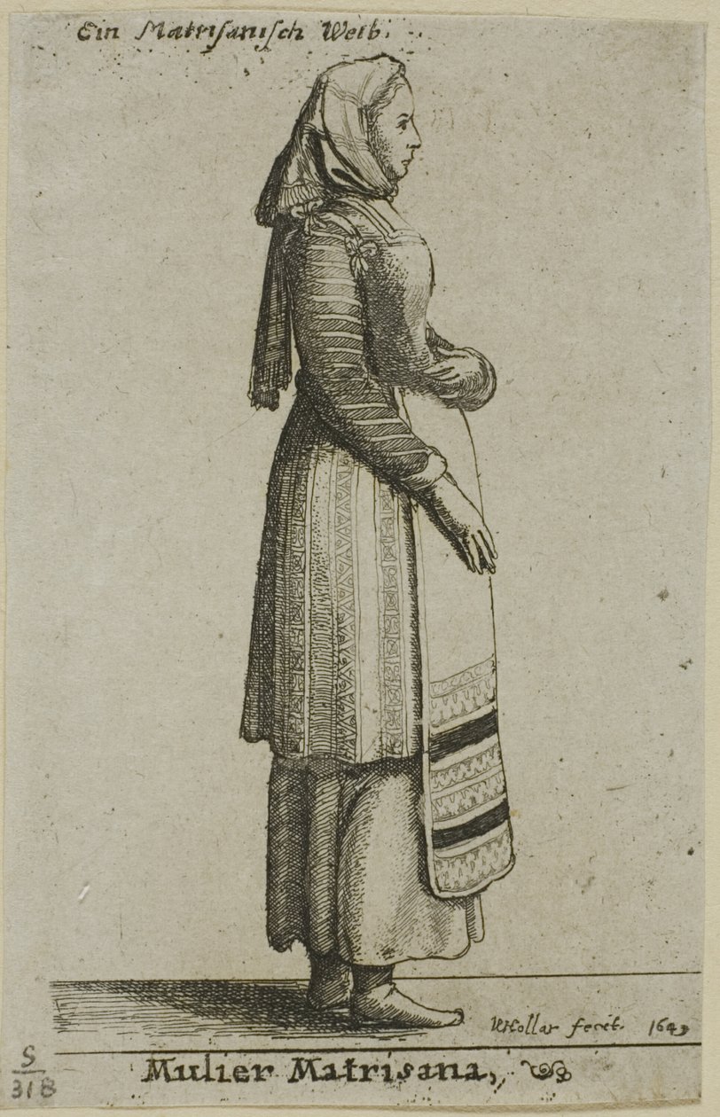 Macar Kadın by Wenceslaus Hollar