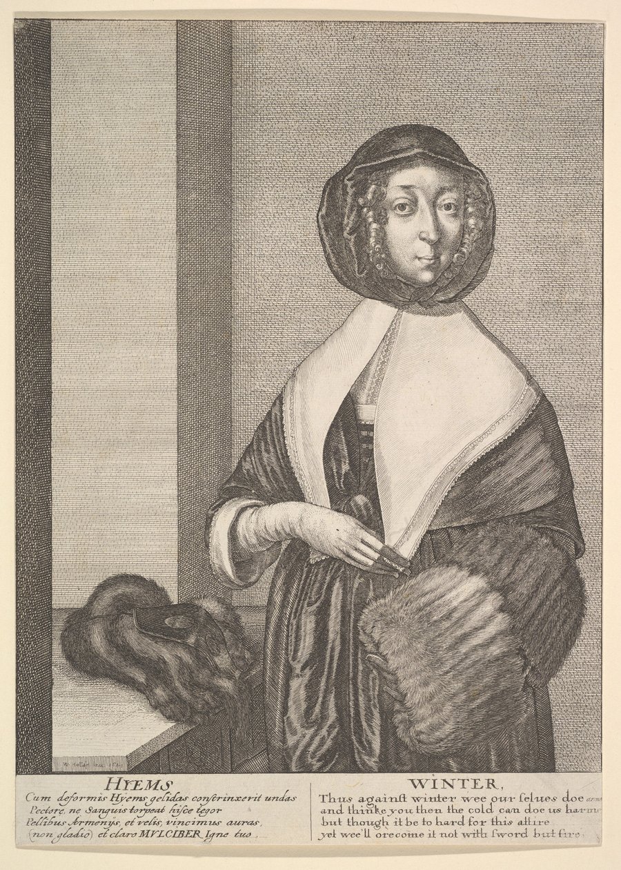 Hyems - Kış Üç çeyrek uzunluktaki mevsimler, 1641. by Wenceslaus Hollar