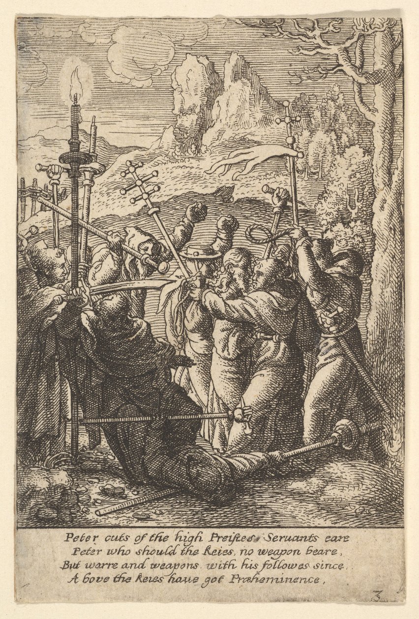 İsa alındı, 1625-77. by Wenceslaus Hollar