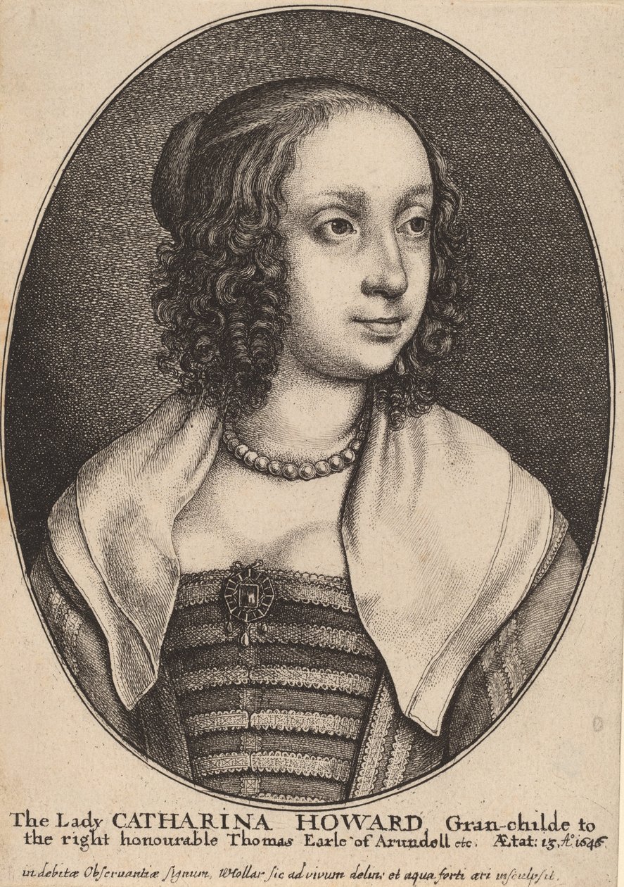 Leydi Catherine Howard. by Wenceslaus Hollar