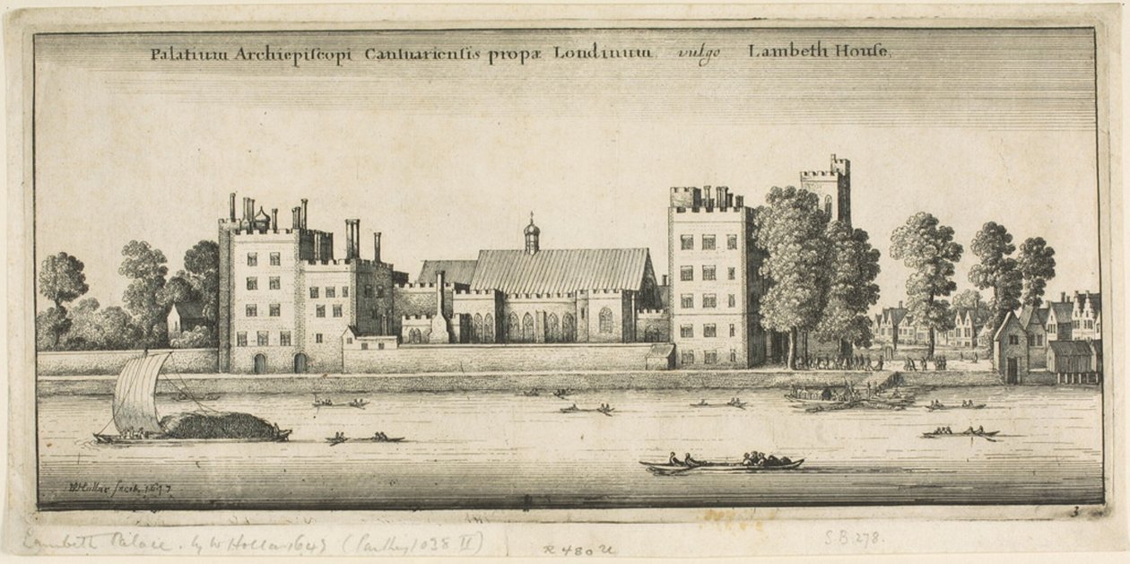 Nehirden Lambeth Sarayı by Wenceslaus Hollar
