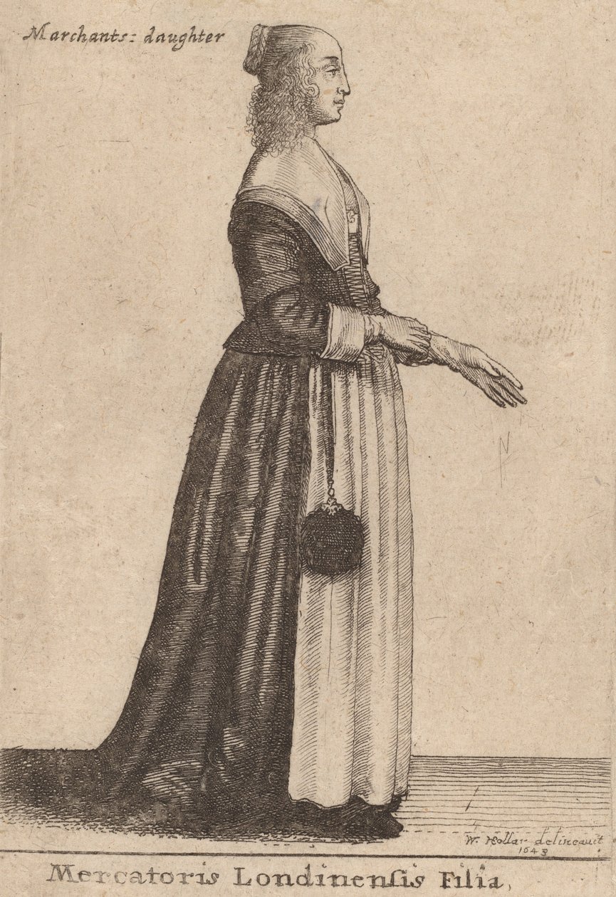 Londralı bir tüccarın kızı, 1643 by Wenceslaus Hollar