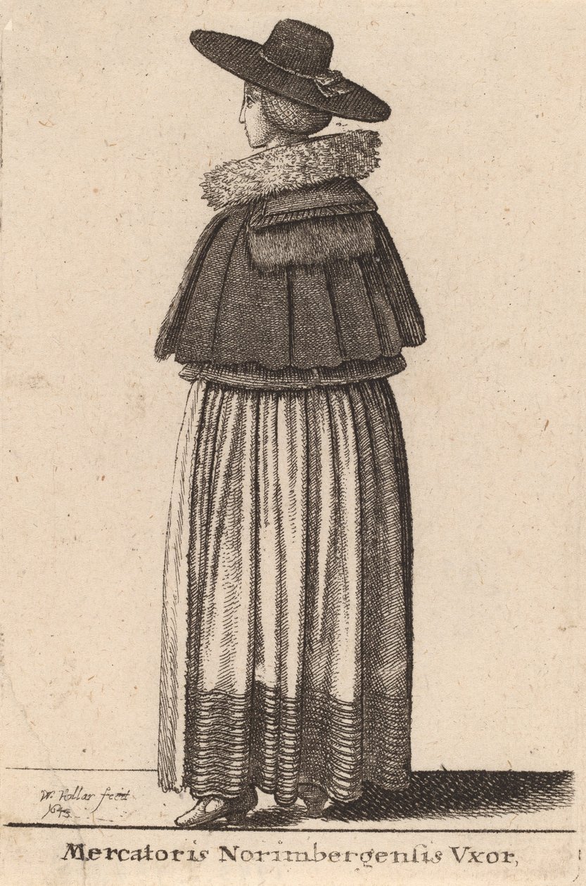 Bir Nürnberg tüccarının karısı, 1643 by Wenceslaus Hollar