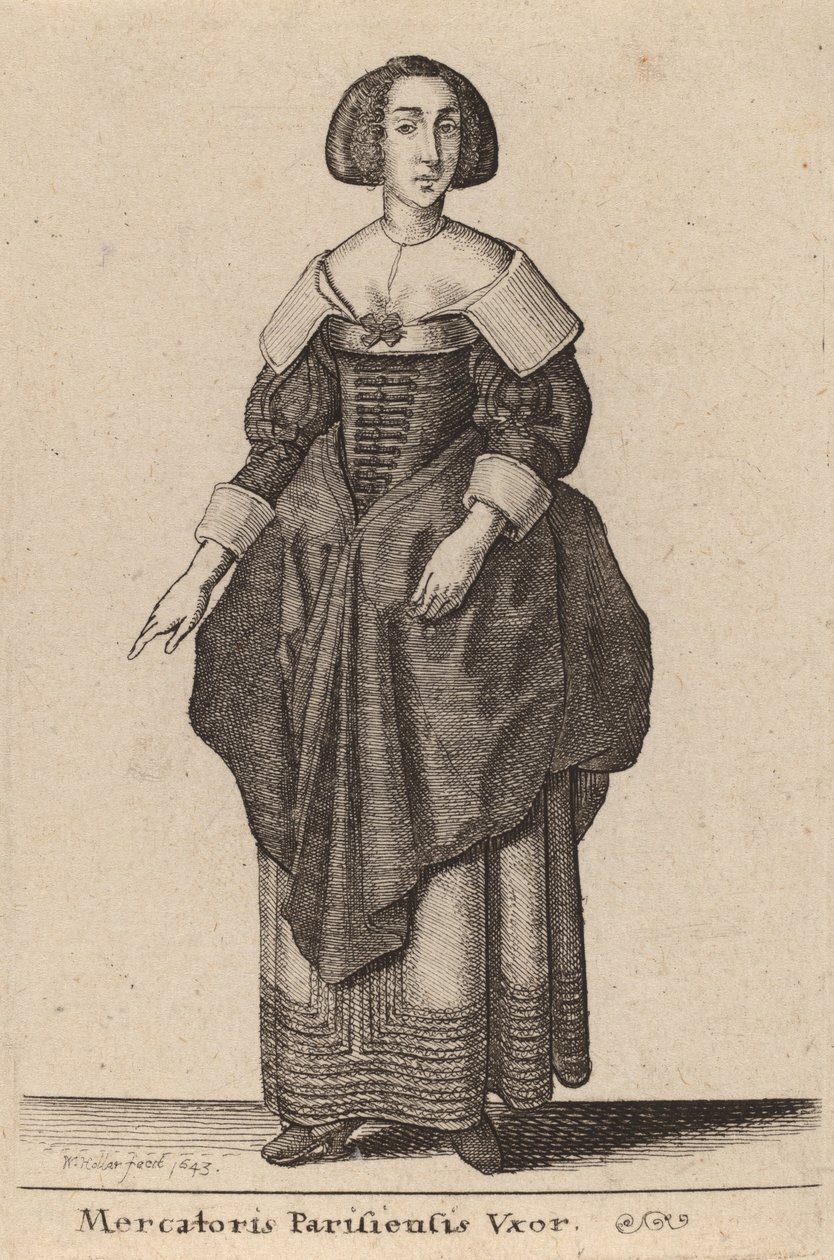 Parisli bir tüccarın karısı, 1643. by Wenceslaus Hollar