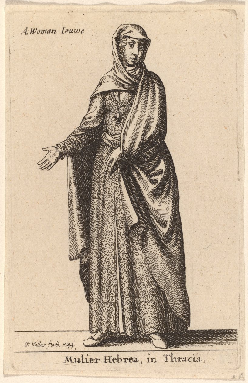 Tracia'da bir İbrani kadın by Wenceslaus Hollar