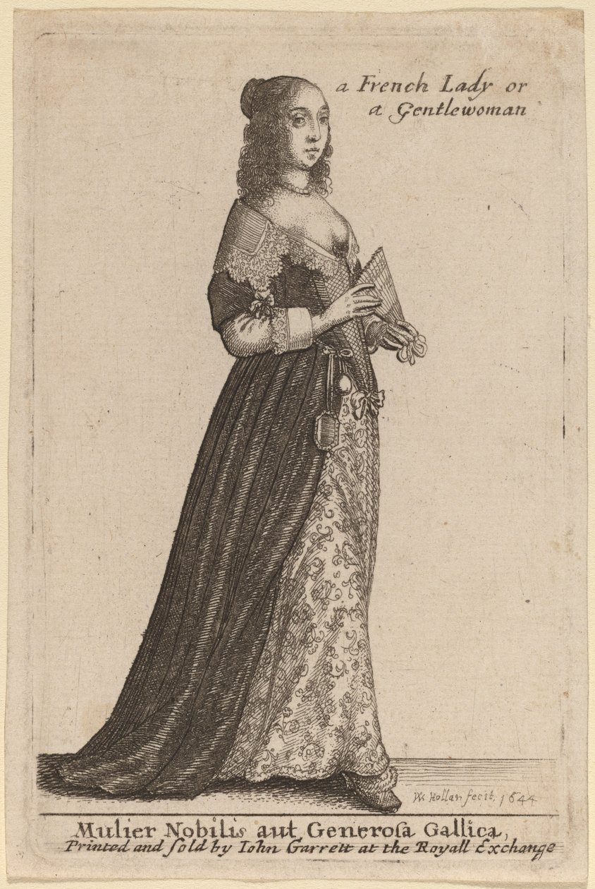 Asil veya Asil Fransız kadın by Wenceslaus Hollar