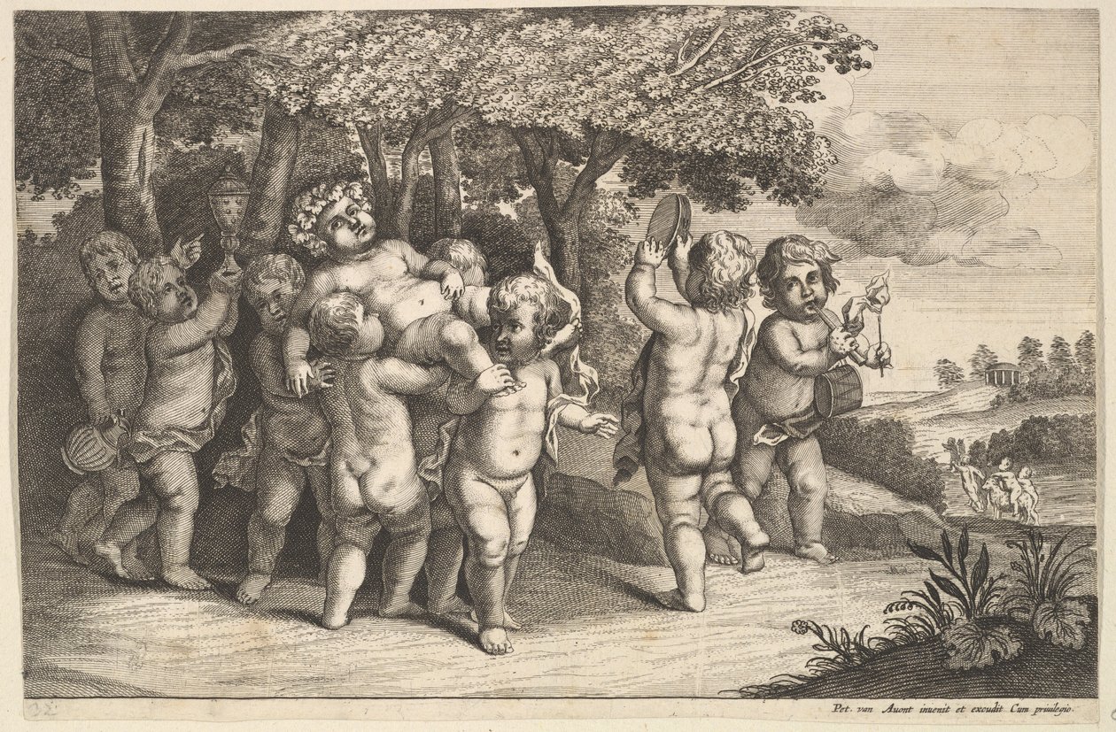 Dokuz Küçük Oğlan, 1625-77. by Wenceslaus Hollar