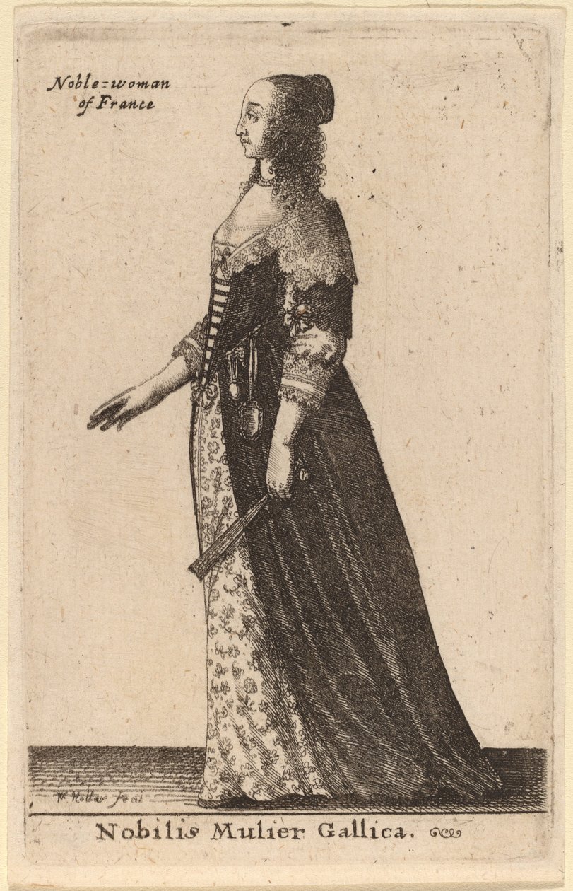 Ünlü bir Fransız kadın by Wenceslaus Hollar