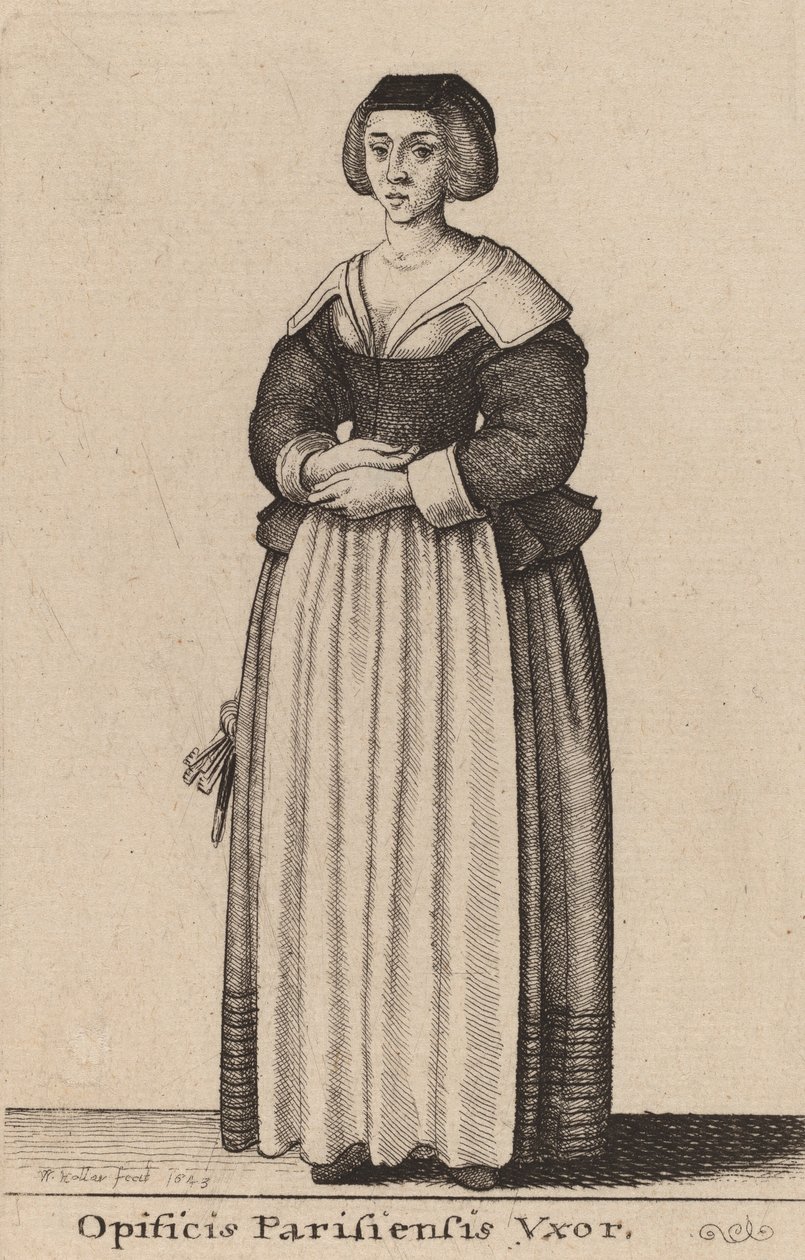 Parisli bir işçinin karısı, 1643 by Wenceslaus Hollar