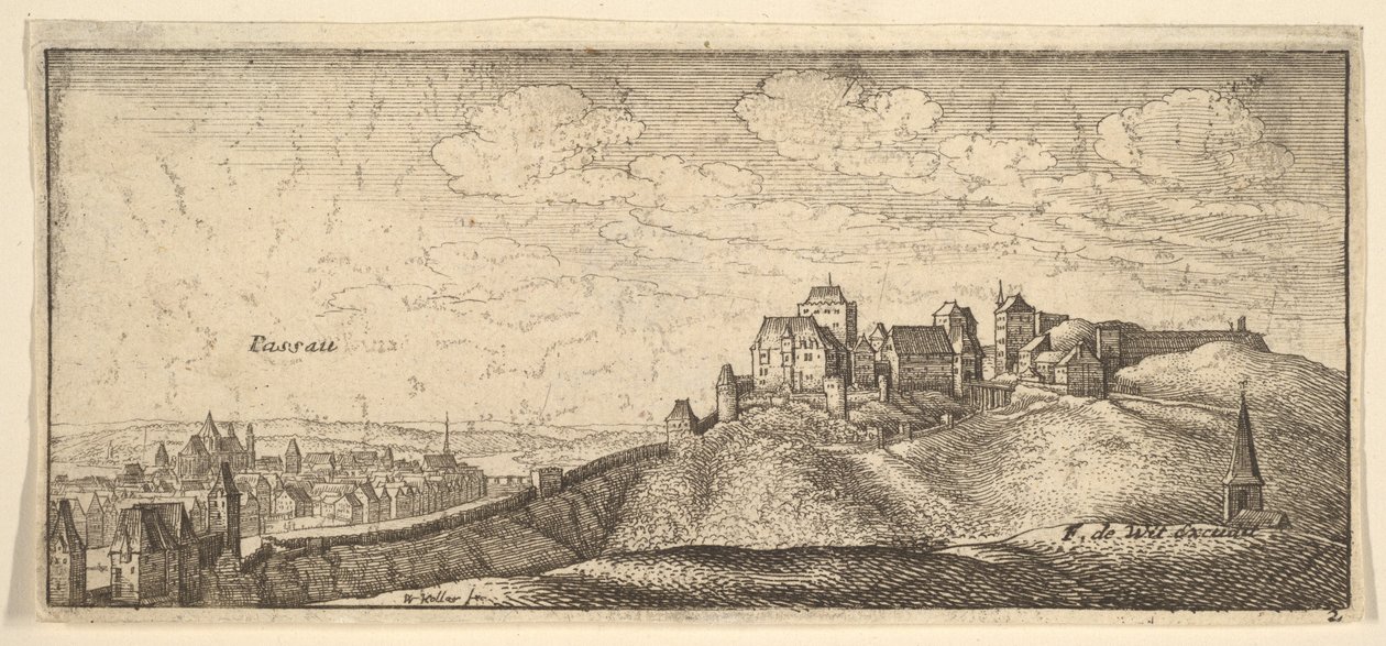 Passau, 1652-77. by Wenceslaus Hollar