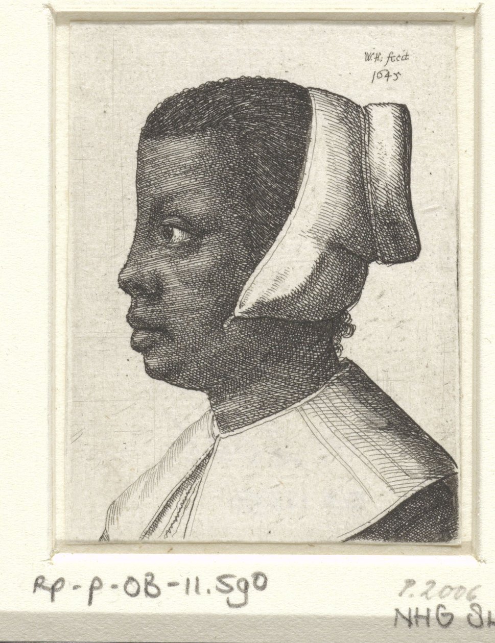 genç bir siyah kadın portresi by Wenceslaus Hollar