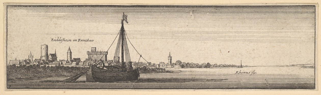 Rüdesheim, 1642-44. by Wenceslaus Hollar