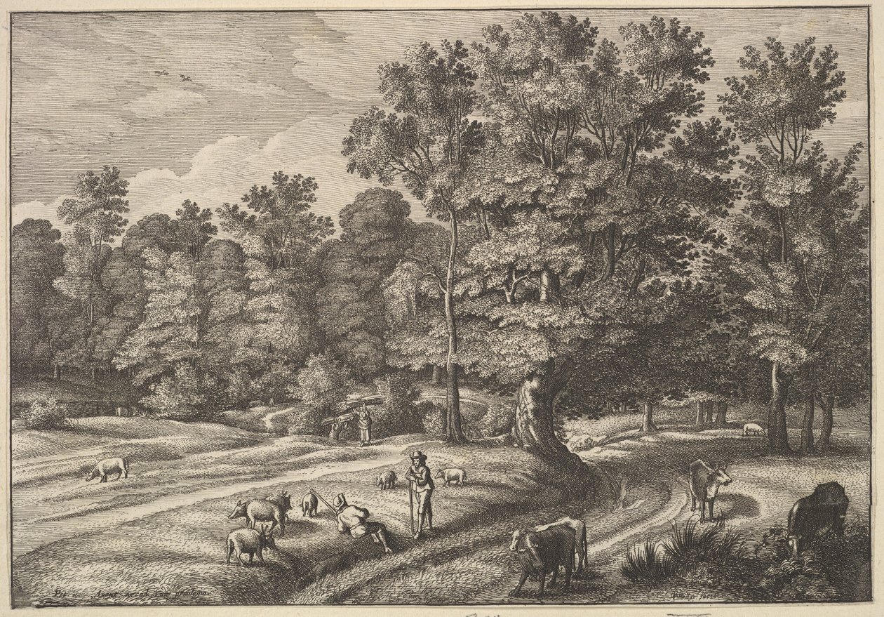 Ormandaki Çobanlar, 1648-50. by Wenceslaus Hollar