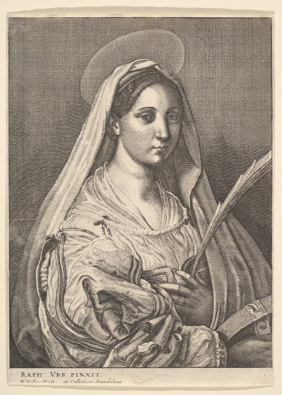 İskenderiyeli Aziz Catherine, 1644-52. by Wenceslaus Hollar
