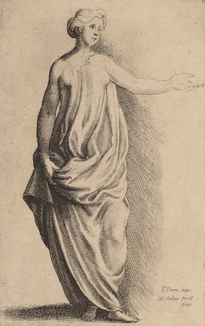 Ayakta Şekil. by Wenceslaus Hollar
