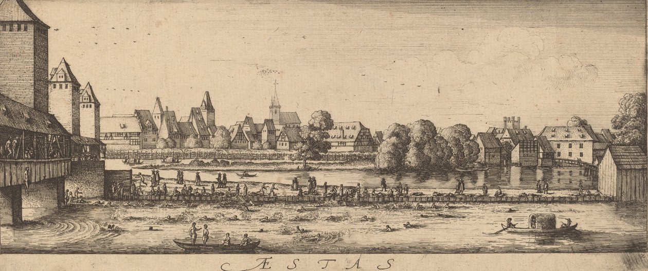 Yaz: Yıkanma Yeri, c. 16281629. by Wenceslaus Hollar