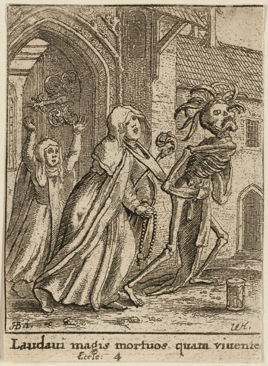 Başrahibe ve Ölüm by Wenceslaus Hollar
