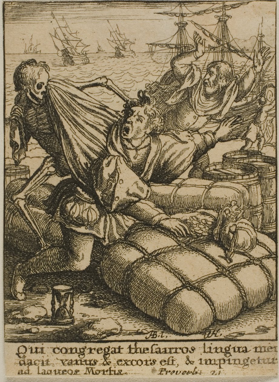 Tüccar ve Ölüm by Wenceslaus Hollar