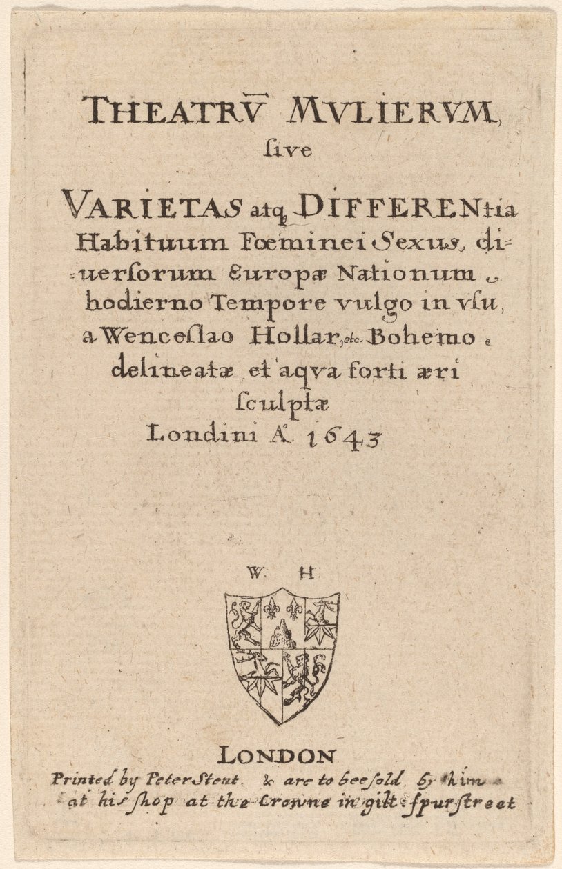 Kadın Tiyatrosu: Başlık Sayfası by Wenceslaus Hollar