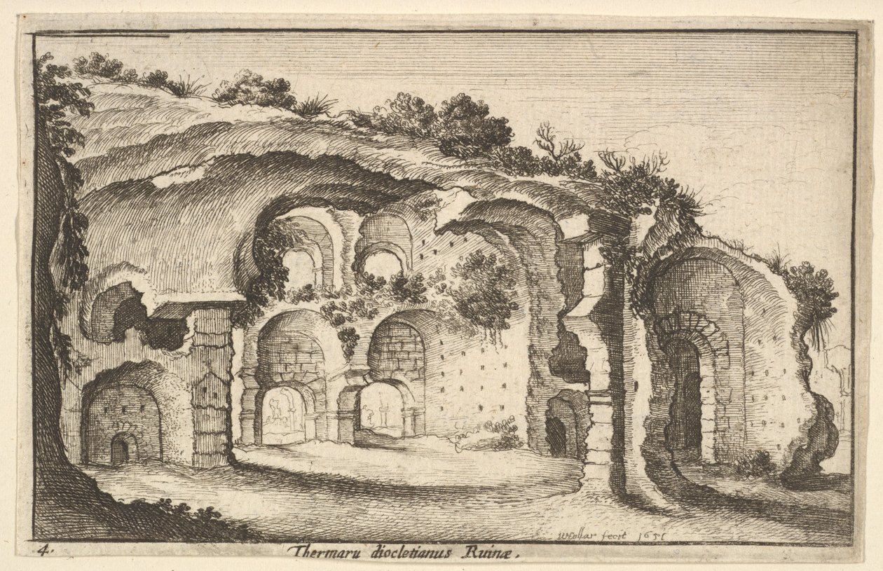 Thermaru diocletiani Diocletianus Hamamı Harabeleri, 1651. by Wenceslaus Hollar