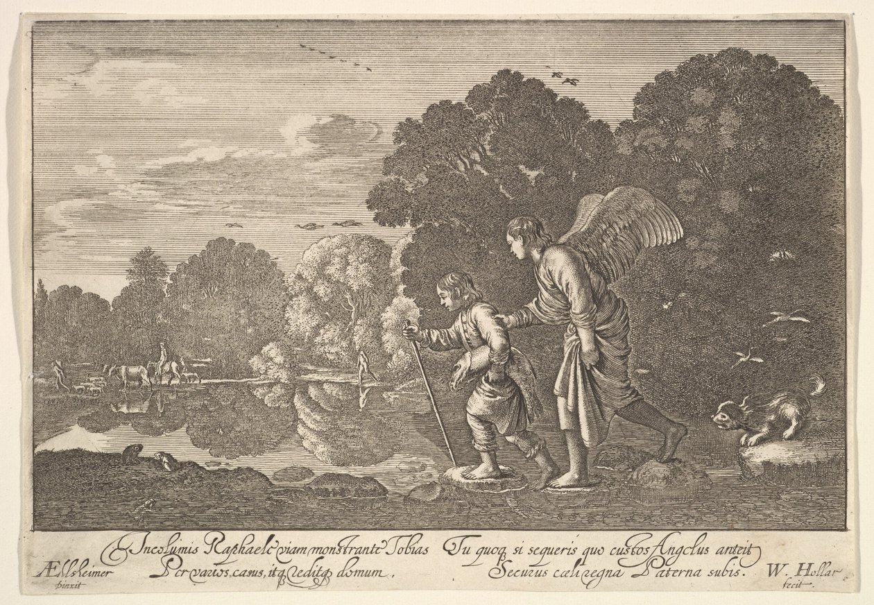 Tobias ve melek, 1644-52. by Wenceslaus Hollar