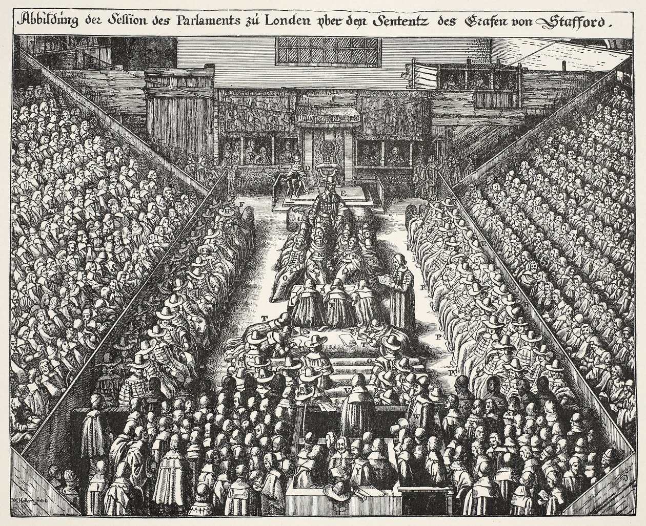 ಸ್ಟ್ರಾಫರ್ಡ್‌ನ ವಿಚಾರಣೆ, 22ನೇ ಮಾರ್ಚ್ 1641 ಟರ್ಕ್ by Wenceslaus Hollar