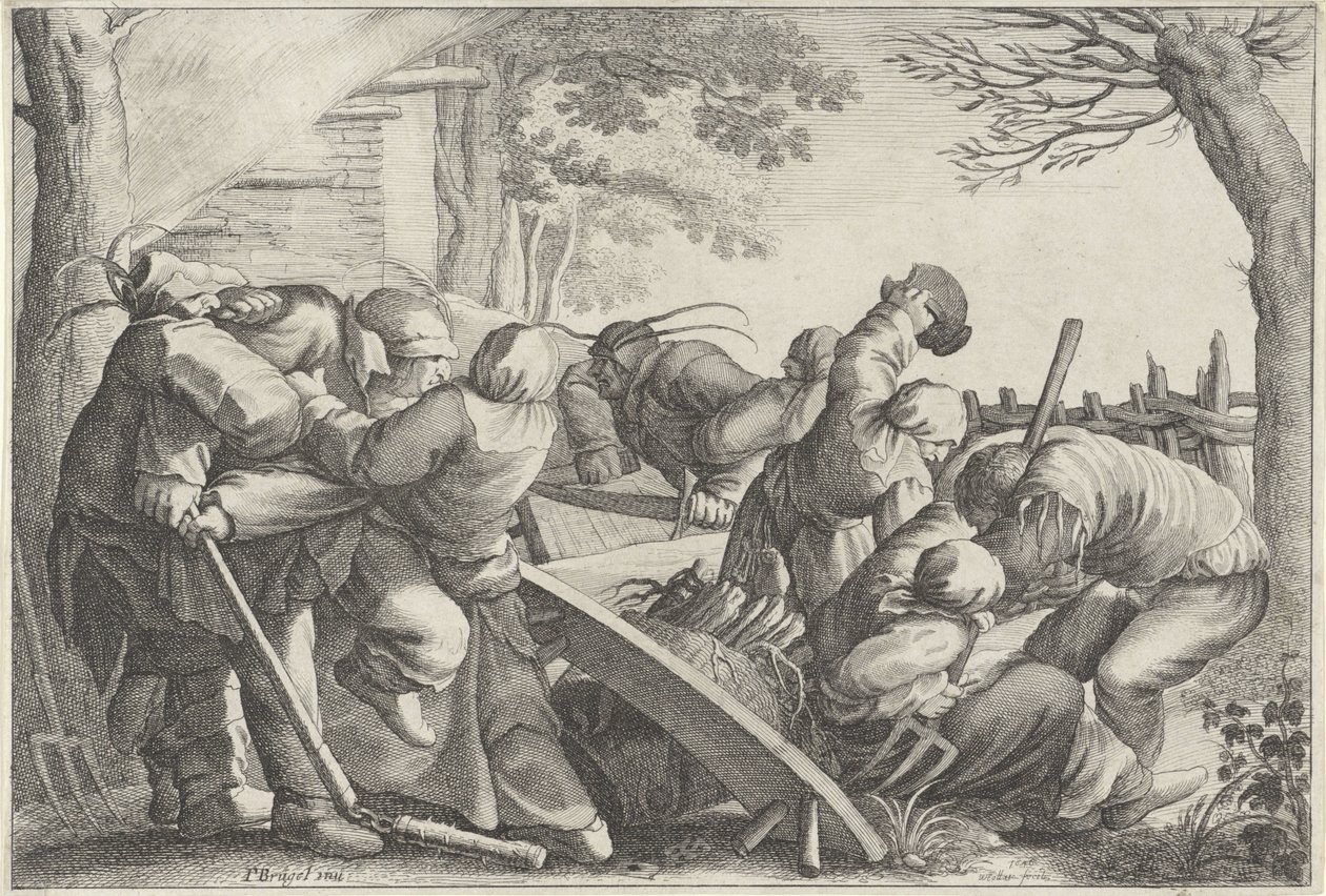 Çiftçilerle Mücadele by Wenceslaus Hollar