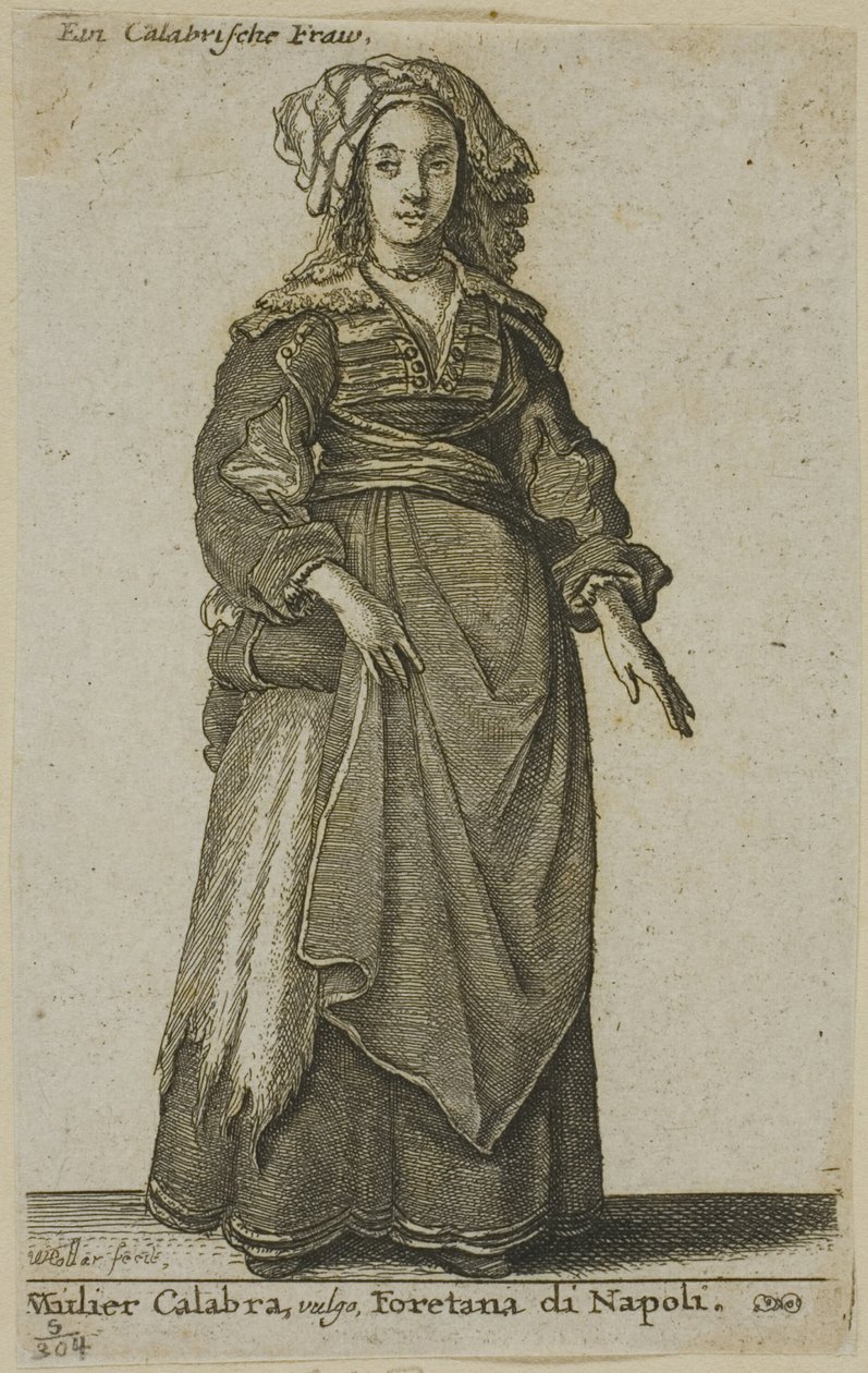 Calabrialı Kadın by Wenceslaus Hollar