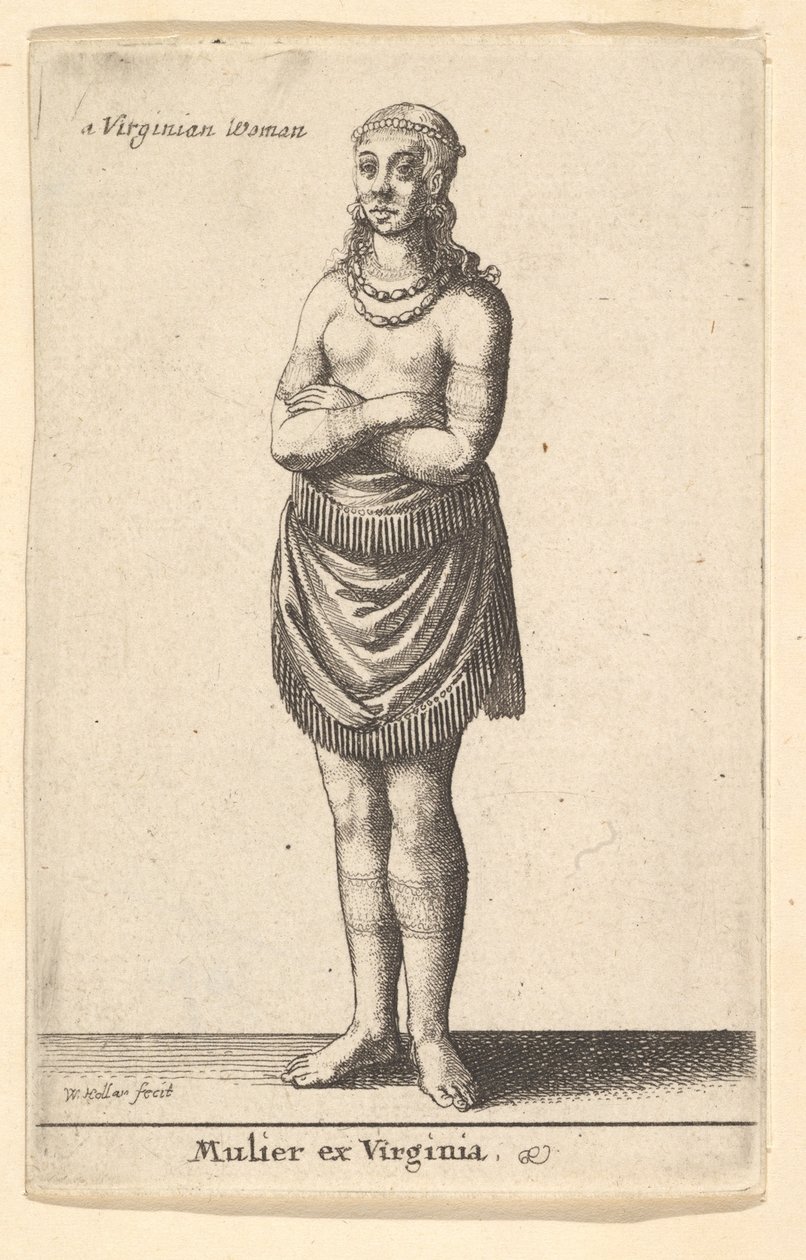 Virginia Kadını, yaklaşık. 1643. by Wenceslaus Hollar