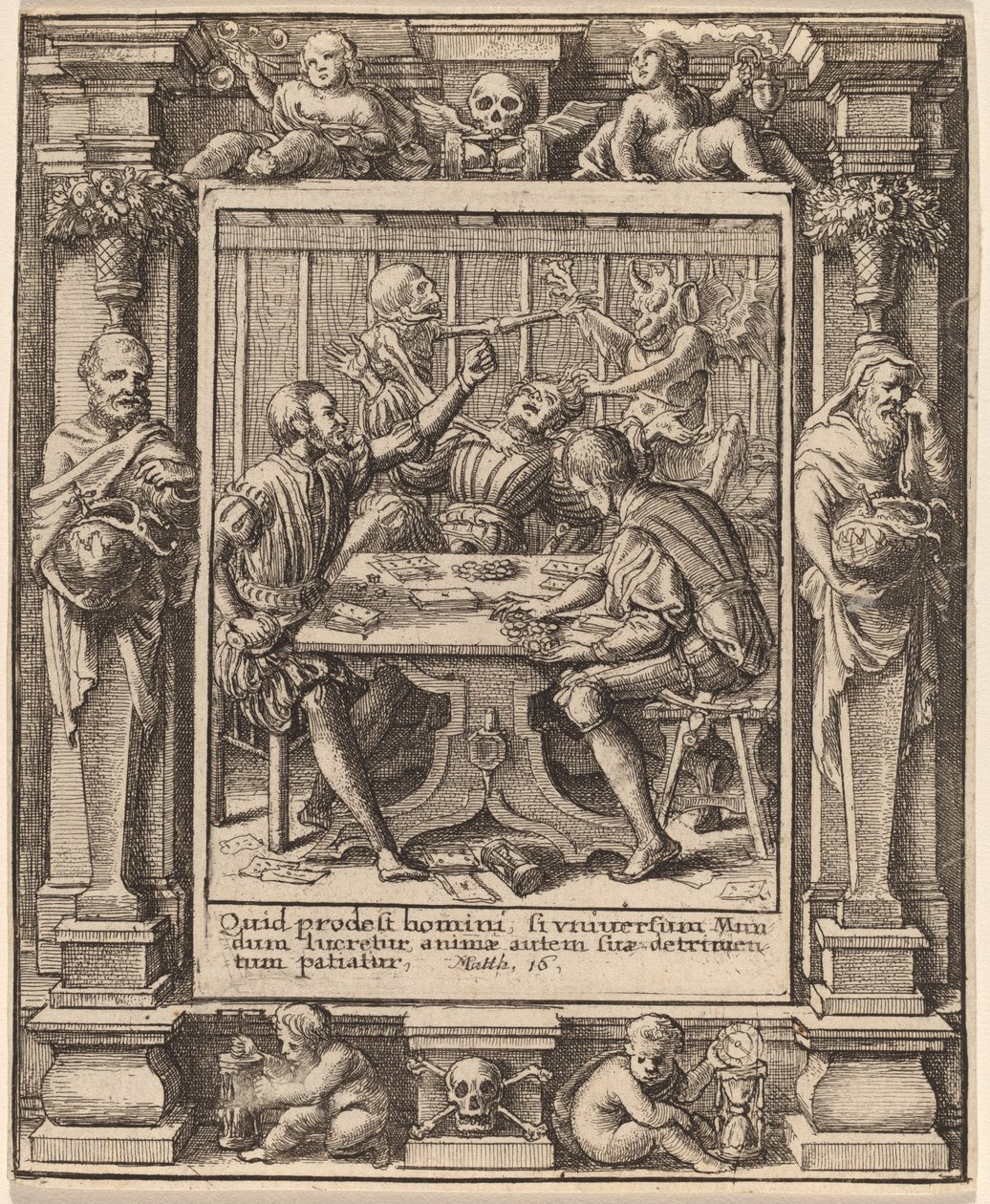 oyunseverler by Wenceslaus Hollar after Hans Holbein the Younger after Abraham van Diepenbeeck