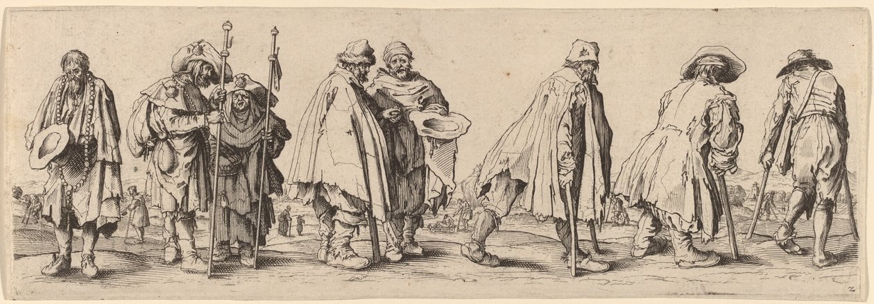 sekiz dilenci by Wenceslaus Hollar after Jacques Callot