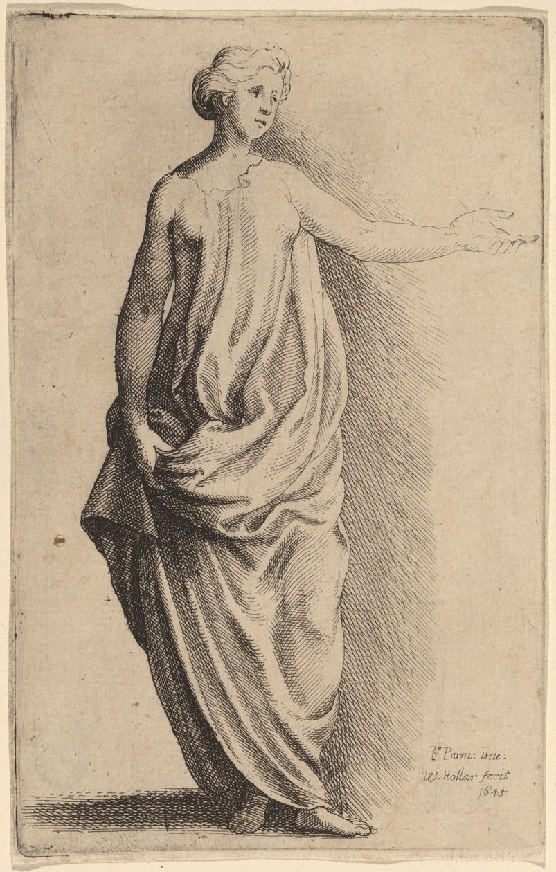 Ayakta Şekil by Wenceslaus Hollar after Parmigianino