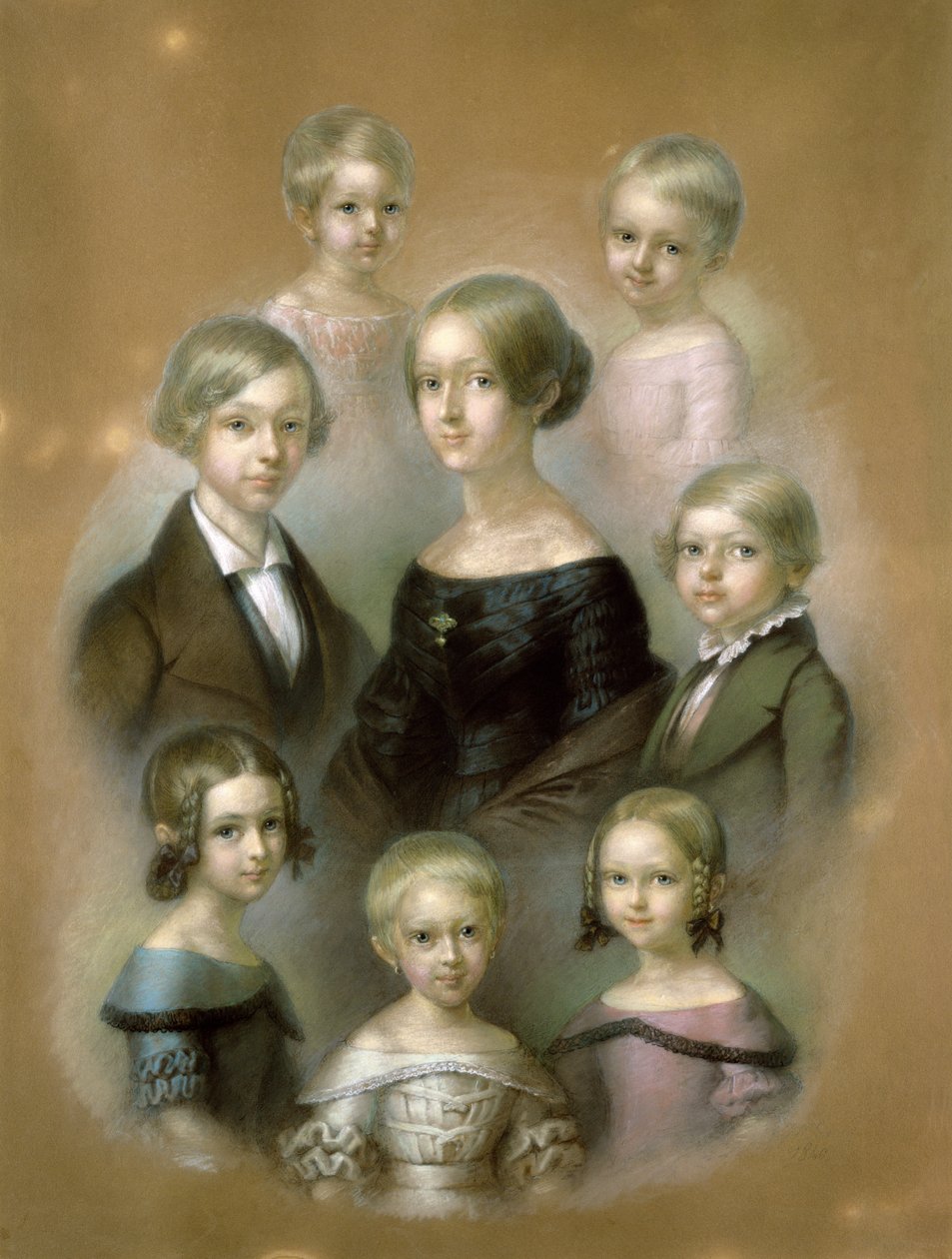 Aile (kağıt üzerinde pastel) by Wilhelm Alexander Kobell