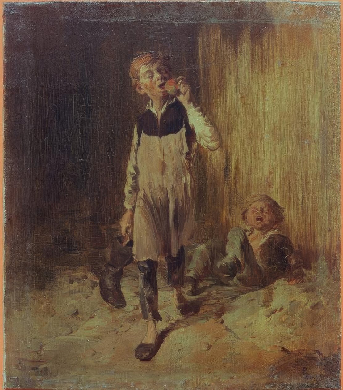 W.Busch, kunduracının kavgadan sonraki çocuğu by Wilhelm Busch