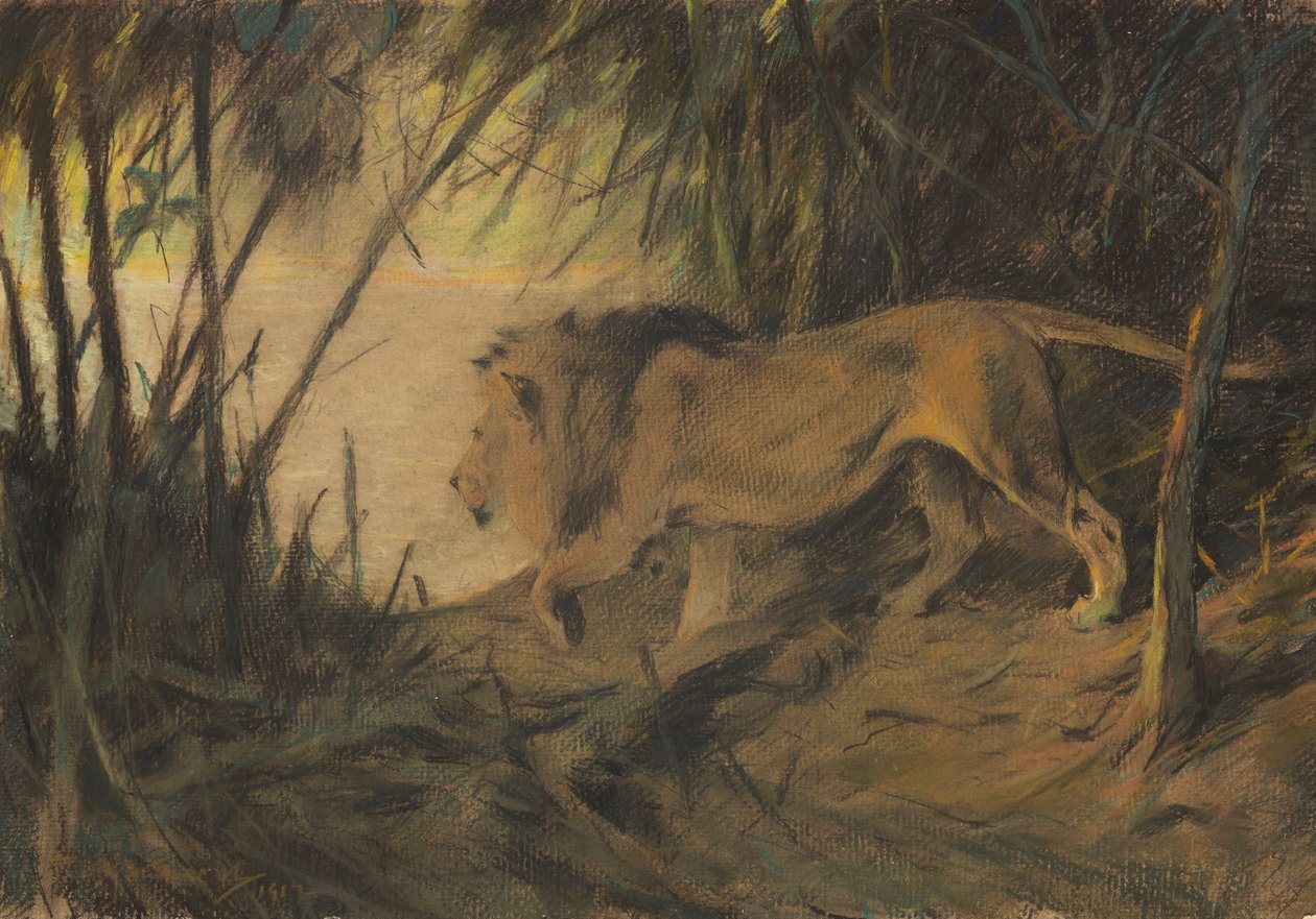 Leo, nehre gidiyor by Wilhelm Kuhnert