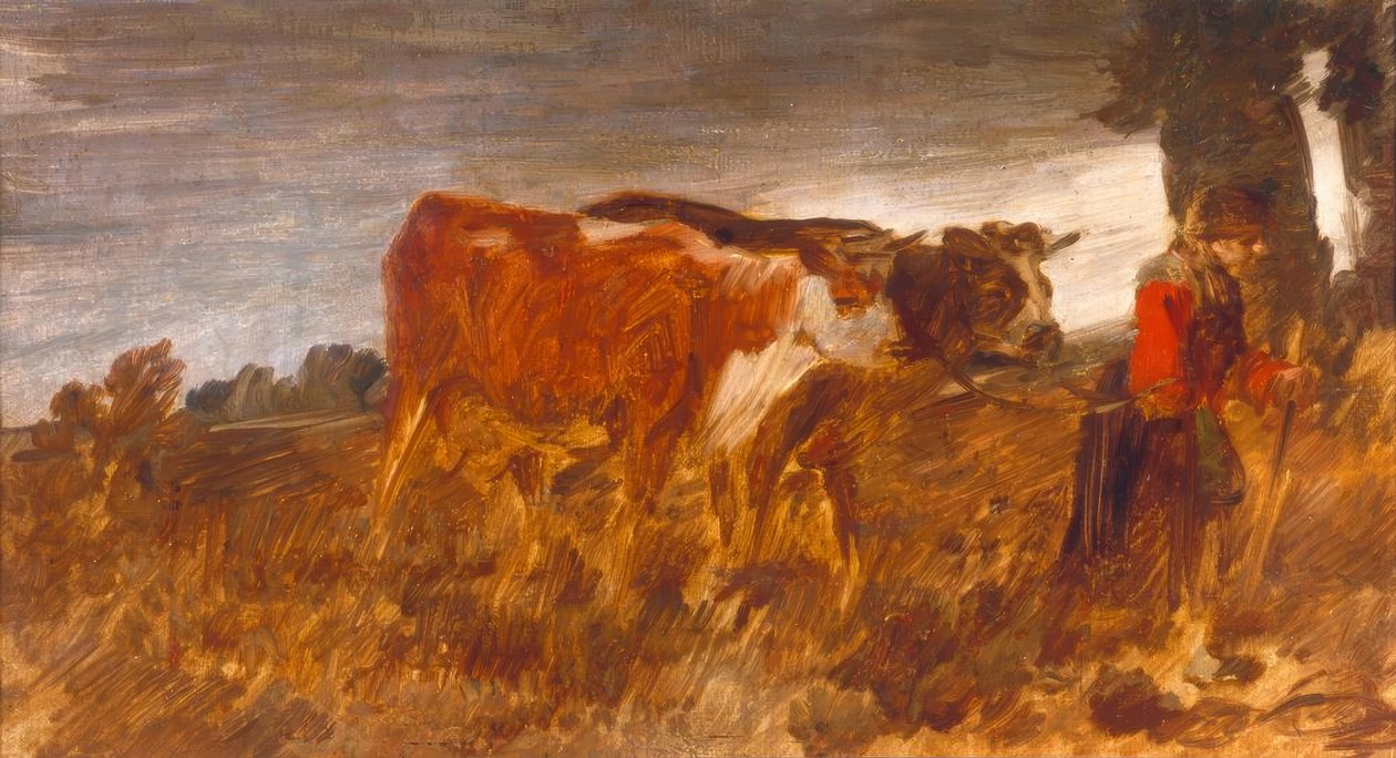 Çiftçinin karısı ineklerle by Wilhelm Busch