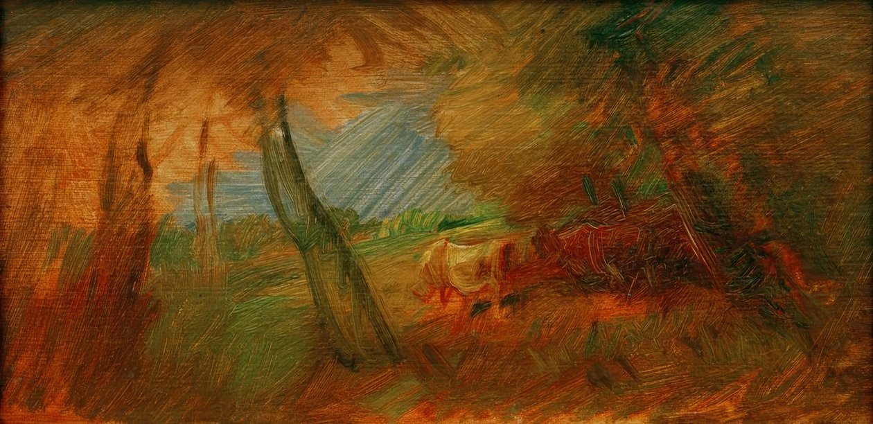 İnekler ile sonbahar orman çayır by Wilhelm Busch