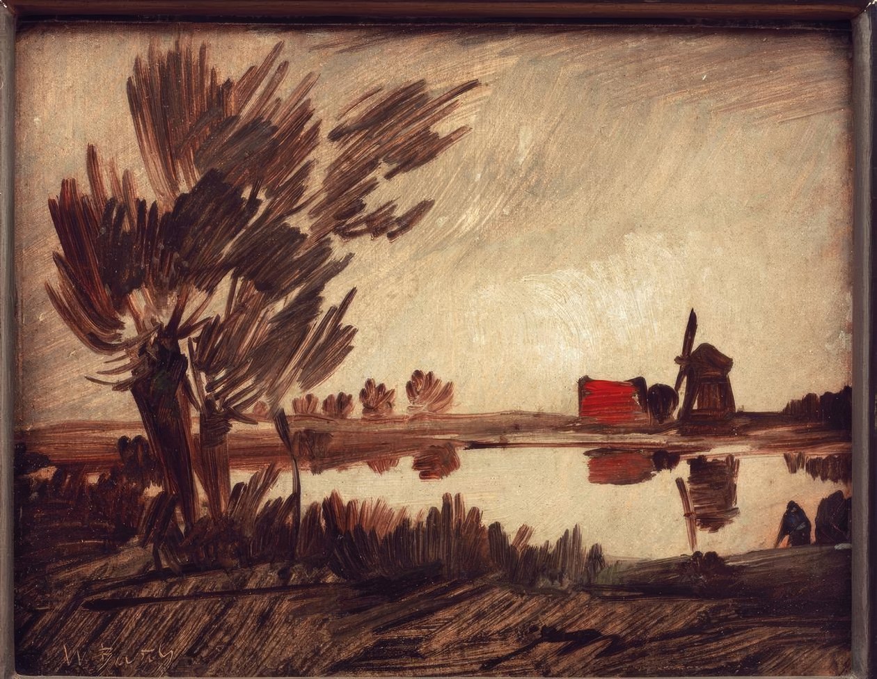 gölet tarafından değirmen by Wilhelm Busch