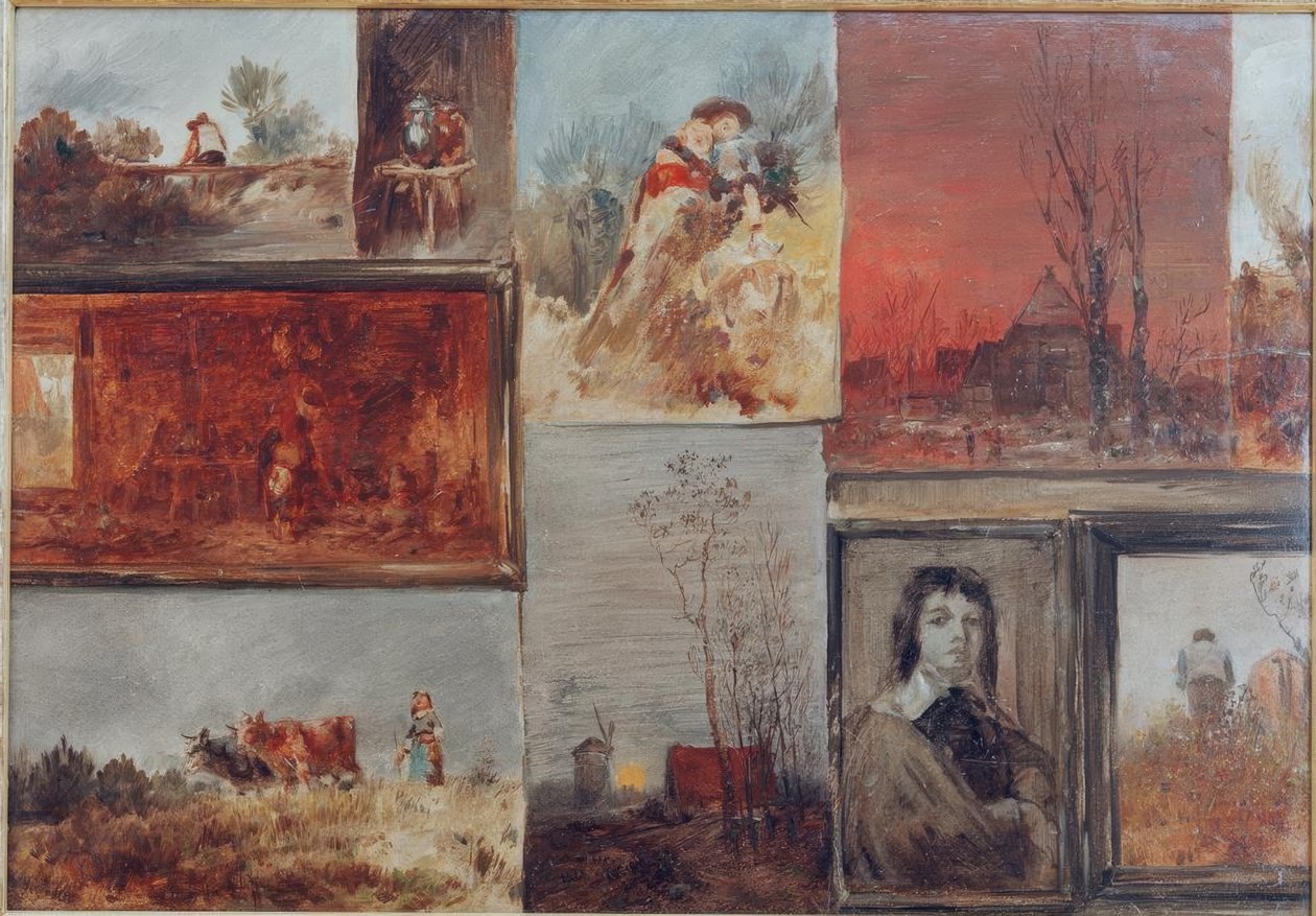 Dokuz çalışma ile toplu resim by Wilhelm Busch
