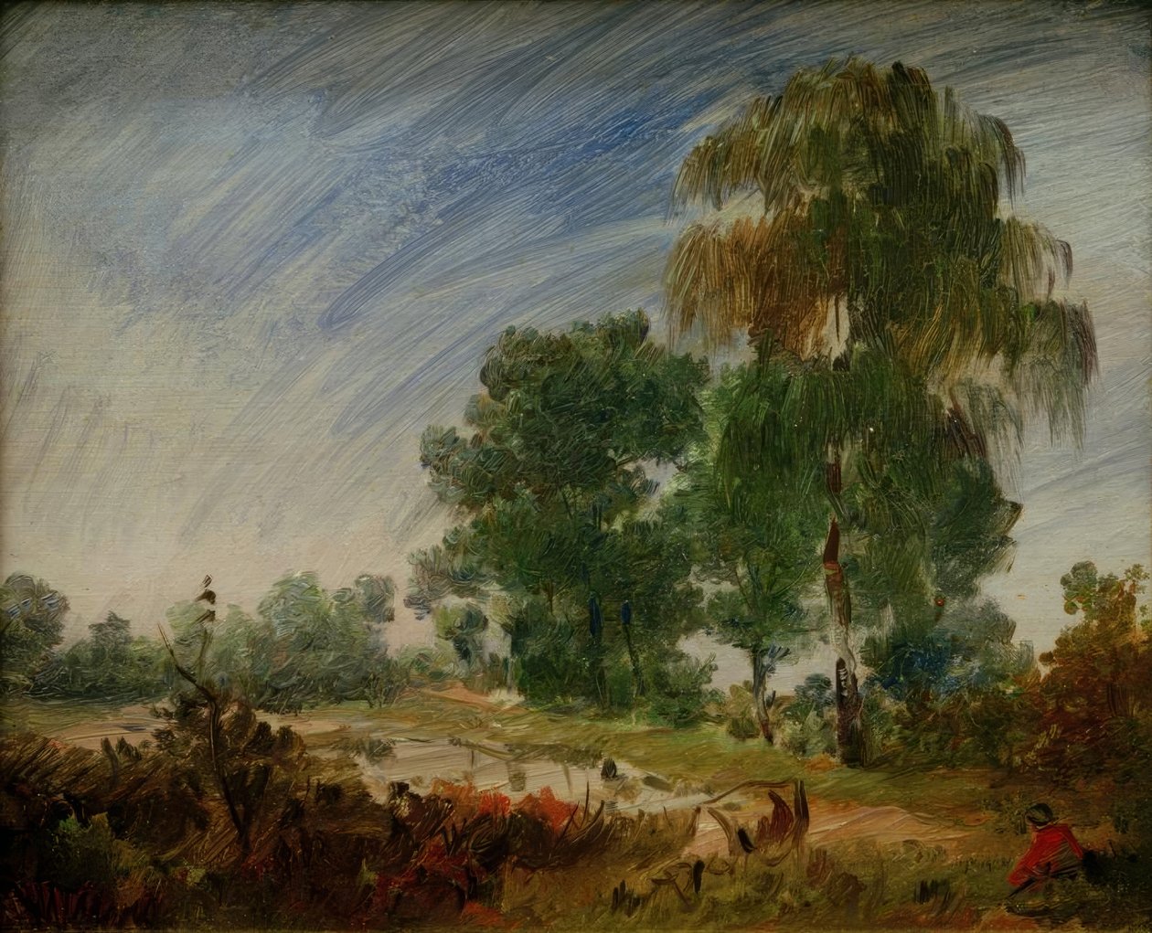 Bir gölet ile yaz sonu fundalık by Wilhelm Busch