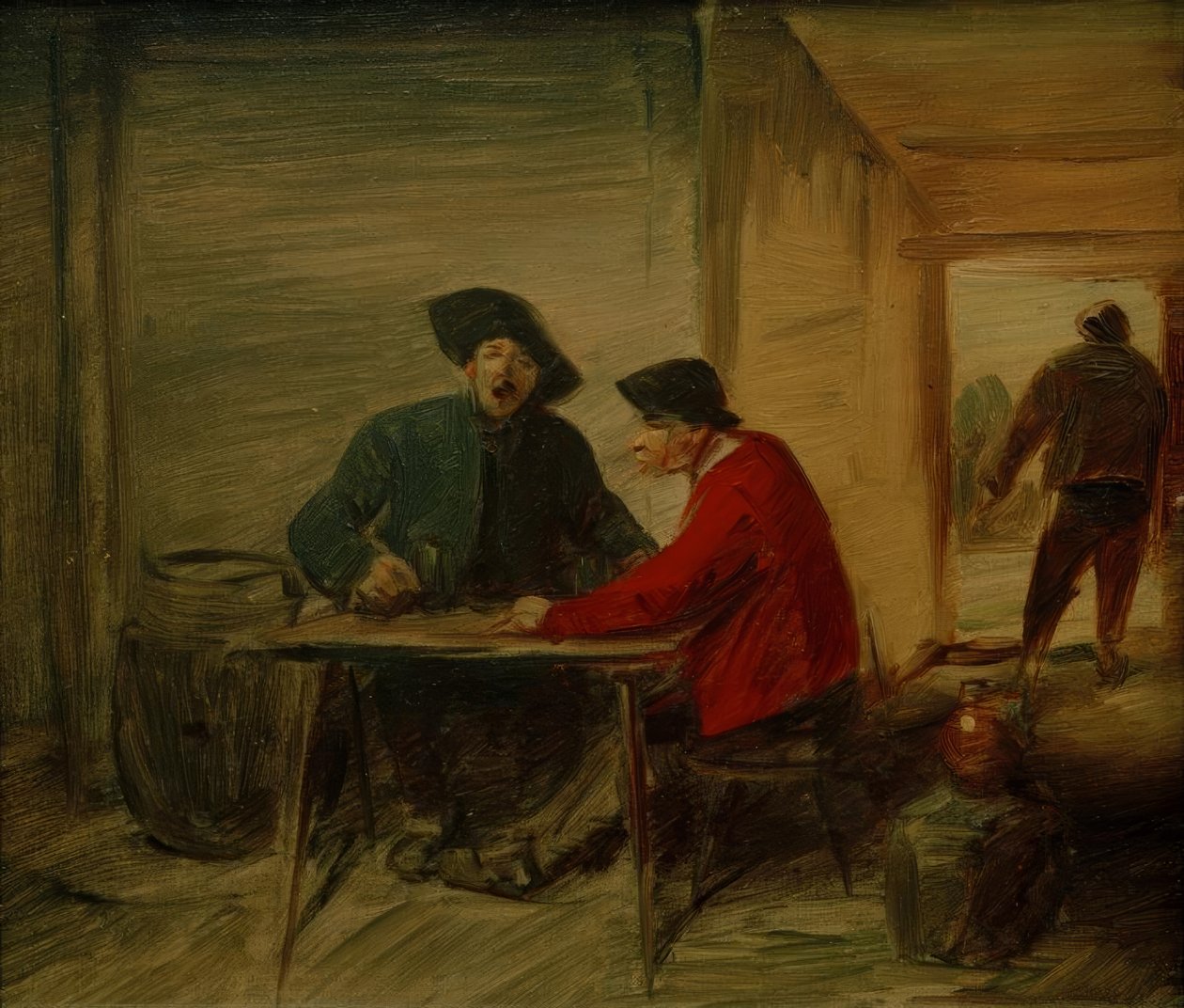 Çiftçiler meyhanede oyma by Wilhelm Busch