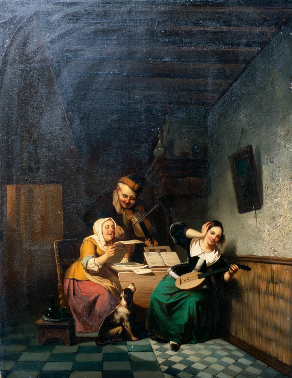 Bir Müzik Partisi (tuval üzerine yağlıboya) by Wilhelm J. Schumann