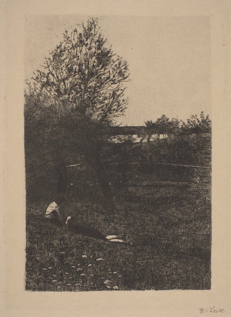 Çocuklu Çayır by Wilhelm Maria Hubertus Leibl