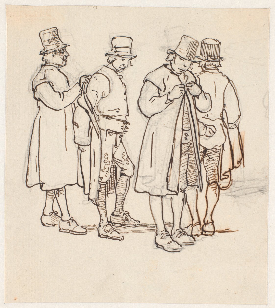 Dört İsveçli çiftçi grubu by Wilhelm Marstrand